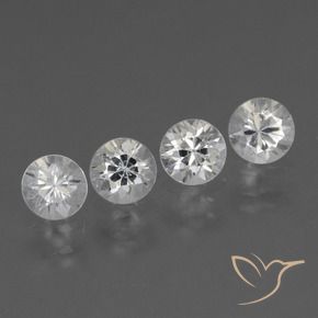 Pedras preciosas de Safira Branco claro natural de 1.54 ct, Redondo, VS