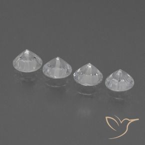 Pedras preciosas de Safira Branco claro natural de 1.54 ct, Redondo, VS