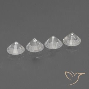 Pedras preciosas de Safira branco quente natural de 1.53 ct, Redondo, VS