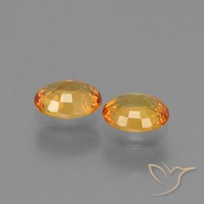 Pedras preciosas de Safira Laranja Profundo-Ouro natural de 1.54 ct, oval, VS