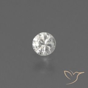 Safira Branco Natural 0.37ct, Redondo, VS