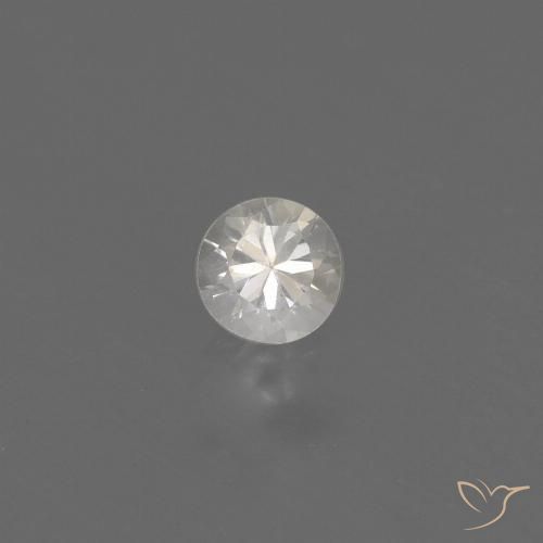 0.40ct Natural Branco Safira, Redondo, VVS-VS
