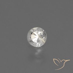Safira Branco Natural 0.40ct, Redondo, VVS-VS