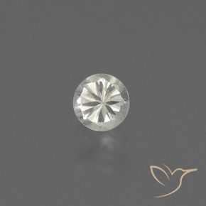 Safira branco quente Natural 0.40ct, Redondo, VVS-VS