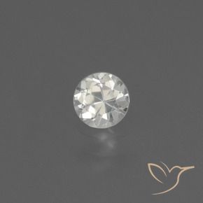 Safira Branco Natural 0.39ct, Redondo, VS
