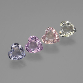 Pedras preciosas de Safira Multicolorido natural de 1.93 ct, Formato de coração, VVS-VS