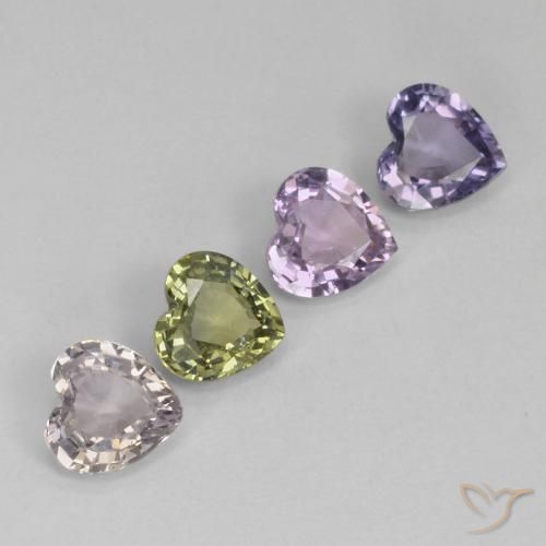 Pedras preciosas de Safira Multicolorido natural de 2.93 ct, Coração, VVS-VS