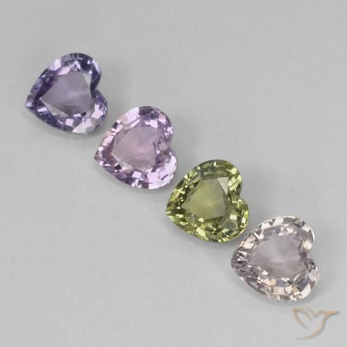 Pedras preciosas de Safira Multicolorido natural de 2.93 ct, Coração, VVS-VS