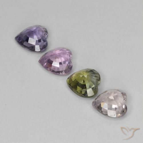 Pedras preciosas de Safira Multicolorido natural de 2.93 ct, Coração, VVS-VS