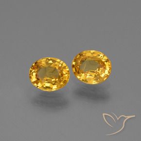 Pedras preciosas de Safira Laranja Dourado Profundo natural de 1.44 ct, oval, VS