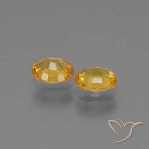 Pedras preciosas de Safira Laranja Dourado Profundo natural de 1.44 ct, oval, VS