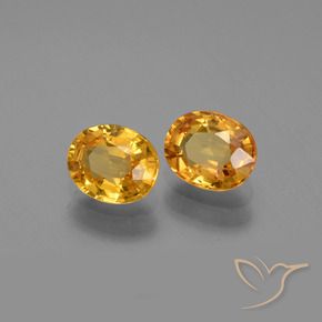 Pedras preciosas de Safira Laranja Dourado Profundo natural de 1.58 ct, oval, VS