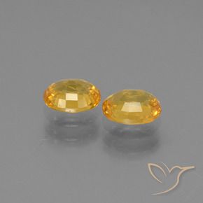 Pedras preciosas de Safira Laranja Dourado Profundo natural de 1.58 ct, oval, VS