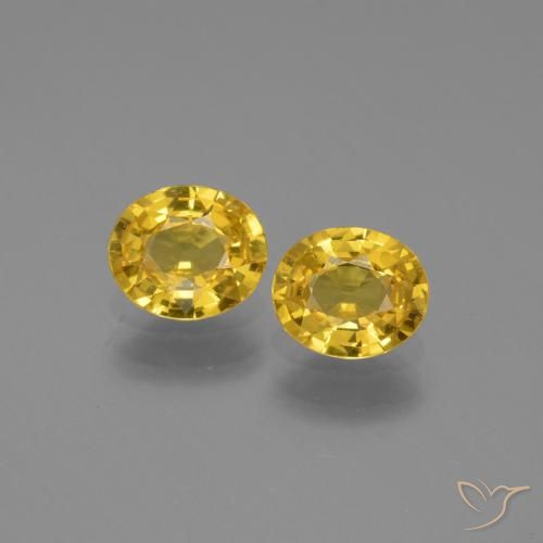 1.28ctw Natural amarelo médio Safira, oval, VS