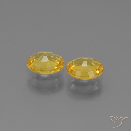 Pedras preciosas de Safira amarelo médio natural de 1.28 ct, oval, VS