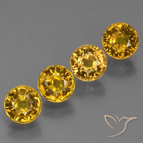 Pedras preciosas de Safira Amarelo escuro natural de 3.03 ct, Redondo, VS