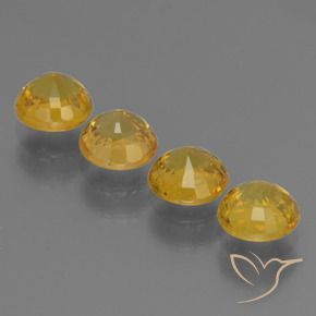 Pedras preciosas de Safira Amarelo escuro natural de 3.03 ct, Redondo, VS