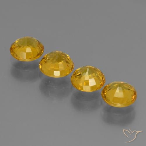 Pedras preciosas de Safira Mel amarelo natural de 2.37 ct, Redondo, VS