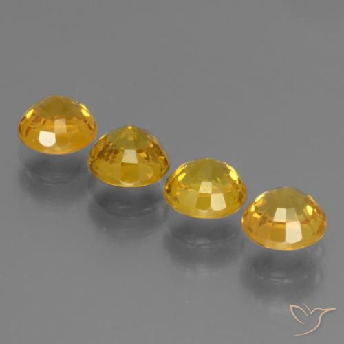 Pedras preciosas de Safira Mel amarelo natural de 3.07 ct, Redondo, VS