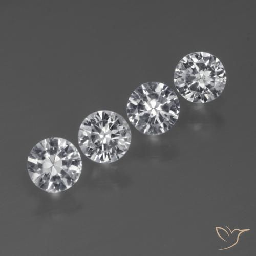 Pedras preciosas de Safira Branco claro natural de 1.29 ct, Redondo, VS