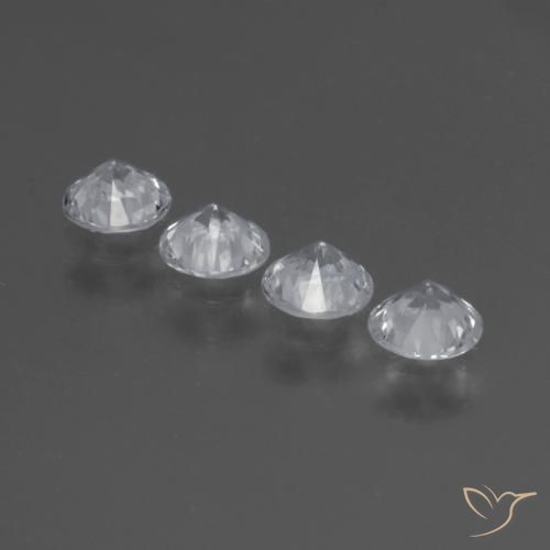 Pedras preciosas de Safira Branco claro natural de 1.29 ct, Redondo, VS