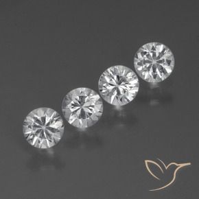 Pedras preciosas de Safira Branco natural de 1.36 ct, Redondo, VVS-VS