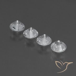 Pedras preciosas de Safira Branco natural de 1.36 ct, Redondo, VVS-VS