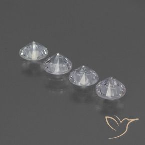 Pedras preciosas de Safira Branco claro natural de 1.27 ct, Redondo, VS