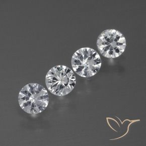 Pedras preciosas de Safira Branco claro natural de 1.31 ct, Redondo, VS