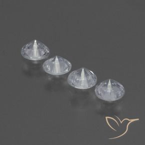 Pedras preciosas de Safira Branco claro natural de 1.31 ct, Redondo, VS