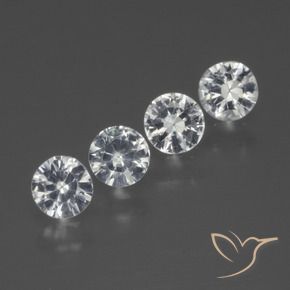Pedras preciosas de Safira Branco claro natural de 1.35 ct, Redondo, VS
