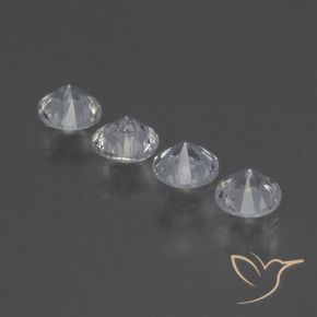 Pedras preciosas de Safira Branco claro natural de 1.35 ct, Redondo, VS