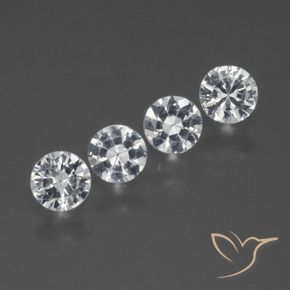 Pedras preciosas de Safira Branco claro natural de 1.27 ct, Redondo, VS