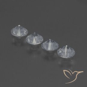 Pedras preciosas de Safira Branco claro natural de 1.27 ct, Redondo, VS