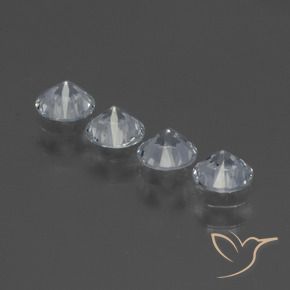 Pedras preciosas de Safira Branco claro natural de 1.44 ct, Redondo, VS