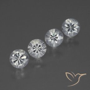 Pedras preciosas de Safira Branco claro natural de 1.39 ct, Redondo, VVS-VS