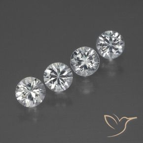 Pedras preciosas de Safira Branco claro natural de 1.33 ct, Redondo, VS