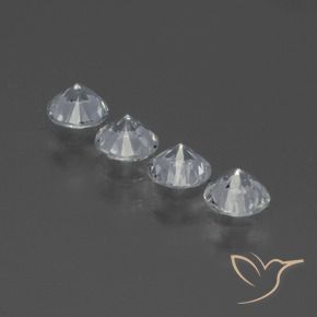 Pedras preciosas de Safira Branco claro natural de 1.33 ct, Redondo, VS