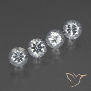 Pedras preciosas de Safira Branco claro natural de 1.56 ct, Redondo, VVS-VS