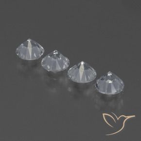 Pedras preciosas de Safira Branco claro natural de 1.56 ct, Redondo, VVS-VS