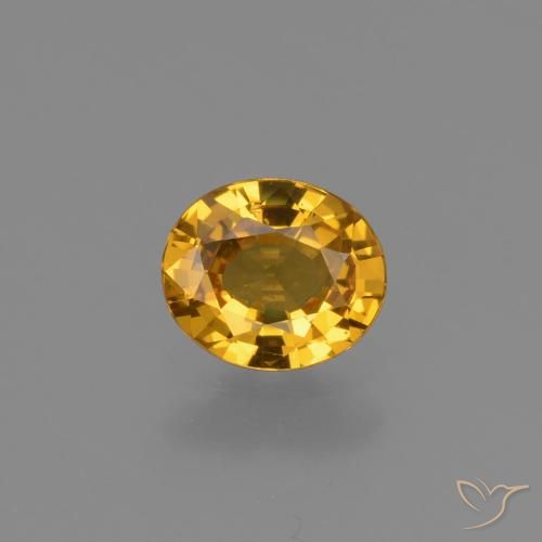 0.61ct Natural Laranja Dourado Profundo Safira, oval, VS