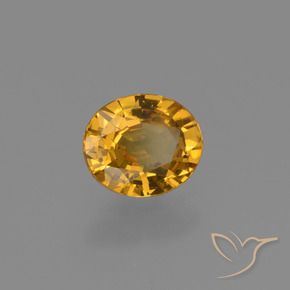 Safira Laranja Dourado Profundo Natural 0.61ct, oval, VS