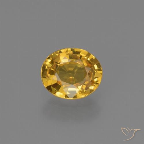 0.64ct Natural Laranja Dourado Profundo Safira, oval, VS
