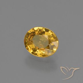 Safira Laranja Dourado Profundo Natural 0.64ct, oval, VS