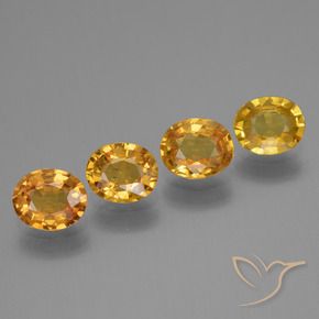 Pedras preciosas de Safira Laranja escuro-dourado natural de 3.06 ct, oval, VS