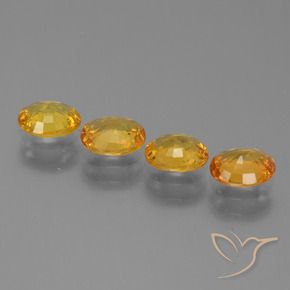 Pedras preciosas de Safira Laranja escuro-dourado natural de 3.06 ct, oval, VS