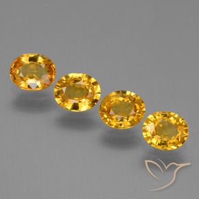 Pedras preciosas de Safira Laranja Profundo-Ouro natural de 2.73 ct, oval, VVS-VS