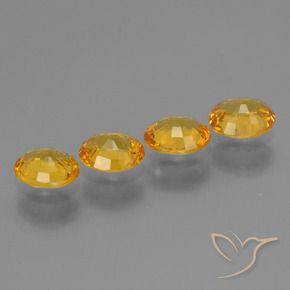 Pedras preciosas de Safira Laranja Profundo-Ouro natural de 2.73 ct, oval, VVS-VS
