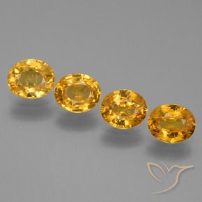 Pedras preciosas de Safira Laranja escuro-dourado natural de 2.89 ct, oval, VS