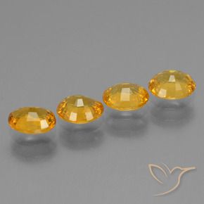 Pedras preciosas de Safira Laranja escuro-dourado natural de 2.89 ct, oval, VS